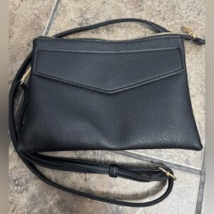 Black pleather crossbody purse